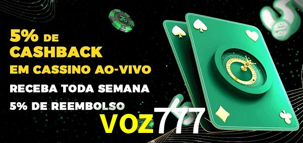 Promoções do cassino ao Vivo voz777